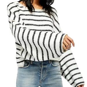Free People Bardot Striped Sweater